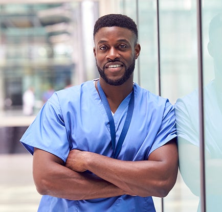 male nurse smiling