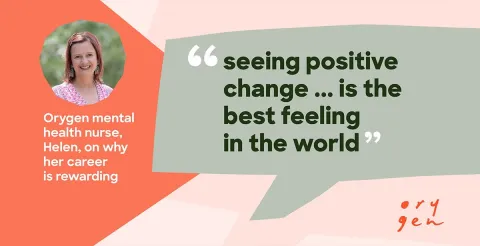Inspiring quote from a professional woman about her rewarding experience in youth mental health.